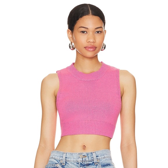 superdown Tops - Super down // Pink Valeria Knit Crop Sweater